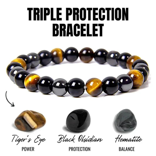 Natural Black Obsidian Hematite Tiger Eye Bead Bracelet For Men Magnetic Health Protection For Women Soul Jewelry