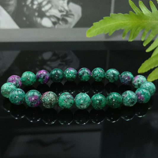 8MM Natural Epidote Zoisite Stone Bead Bracelet – Quartz, Lava, Tiger Eye Jewelry for Men & Women